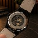 Мужские механические часы Awarder 050 Де би не був All Black Leather с автоподзаводом и кожаным ремешком
