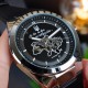 Мужские механические часы Awarder 050 Де би не був Silver-Black Leather с автоподзаводом