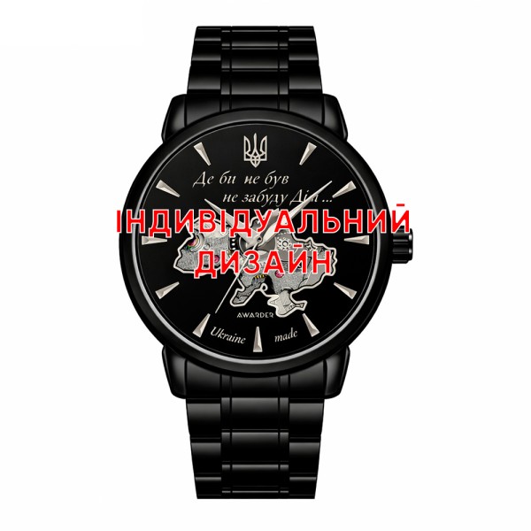 Мужские механические часы Awarder 048 All Black Steel с сапфировым стеклом и автоподзаводом