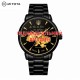 Мужские механические часы Awarder 048 Black-Gold Steel с автоподзаводом и сапфировым стеклом