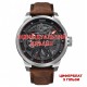 Мужские механические часы Awarder 058 Silver-Red Leather Гильза с автоподзаводом и сапфировым стеклом