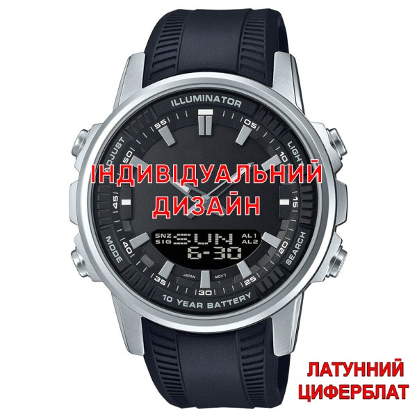 Чоловічий годинник Casio ILLUMINATOR Латунь Індивідуальний дизайн зі сталевим корпусом та підсвічуванням