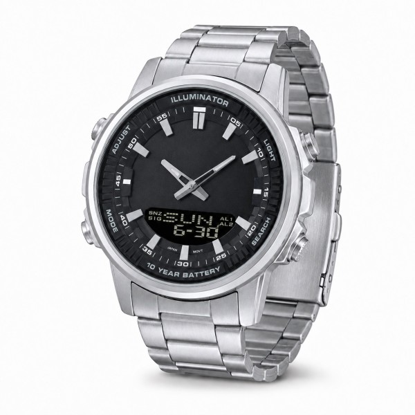 Чоловічий годинник Casio Steel ILLUMINATOR Гільза з індивідуальним дизайном та сталевим браслетом