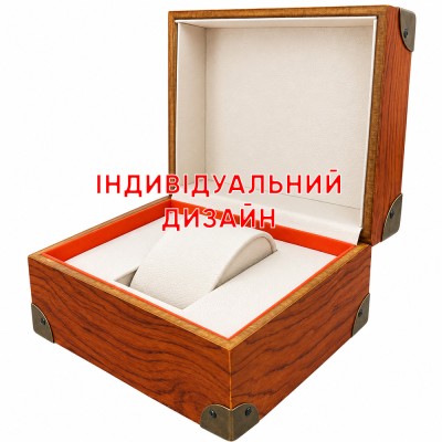 Коробка для годинника з дерева та шкіри коричнева Індивідуальний дизайн