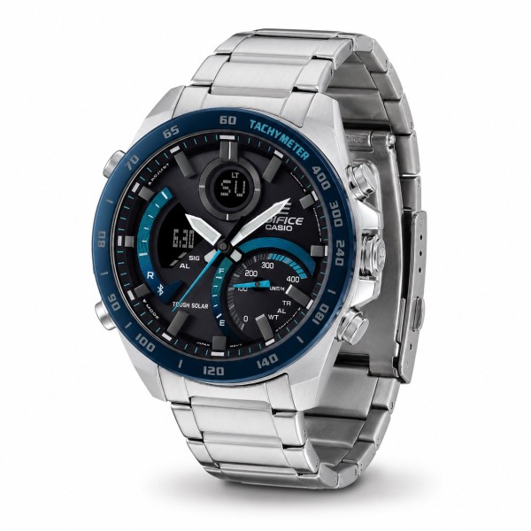 Чоловічий годинник Casio Edifice ECB-900DB-1B з Bluetooth та сонячною батареєю, сталевий корпус