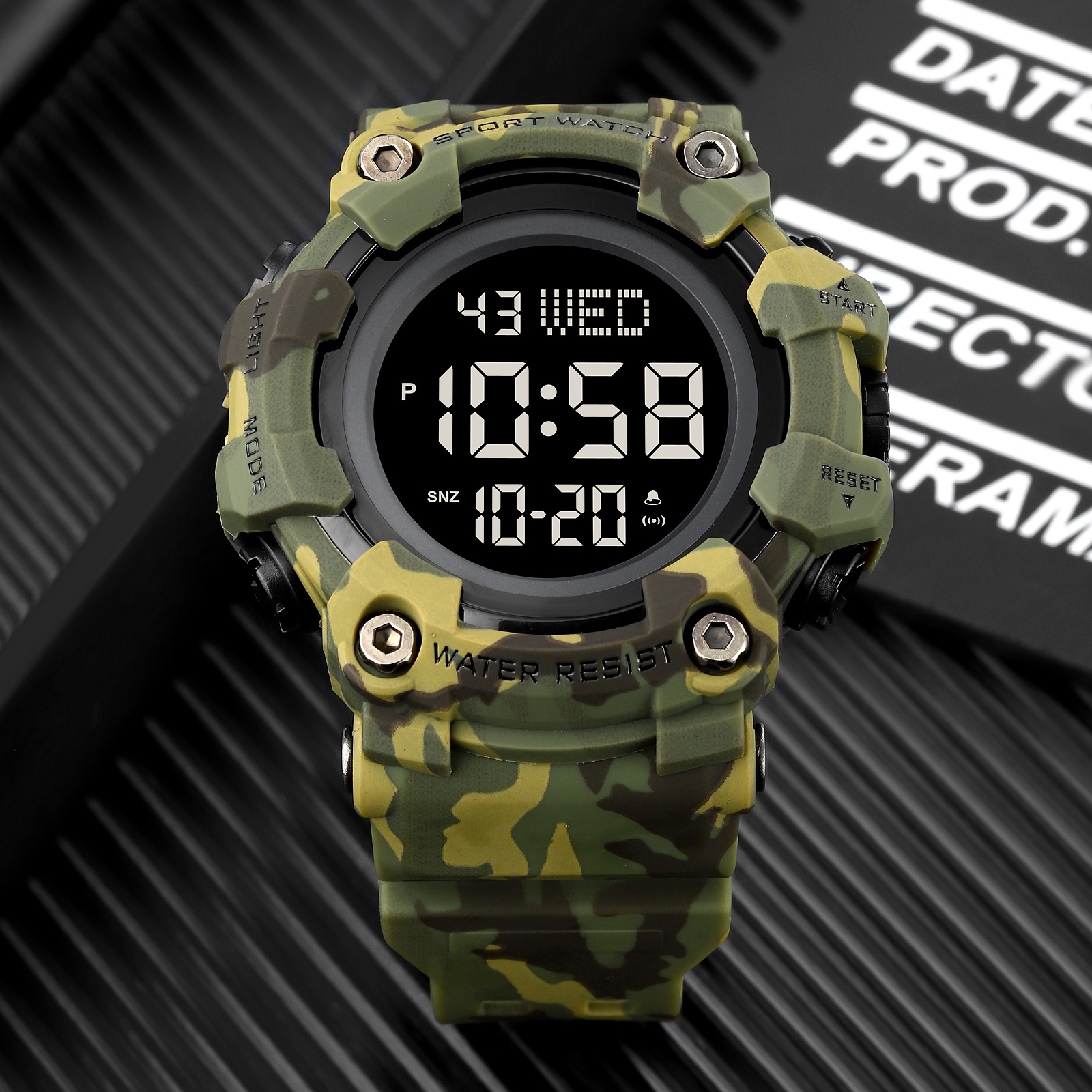 Тактические часы военные хаки часы на руку Skmei 1968CMGN Green Camo ...